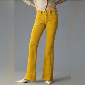 Anthropologie Pilcro Yellow Corduroy Flare Pant - Size 30